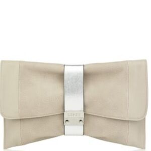 Lipsy London Cream Clutch with Silver Accent